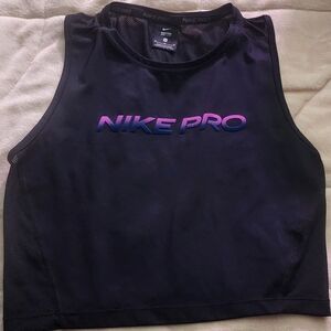 Nike Pro Black and Purple Tank Top